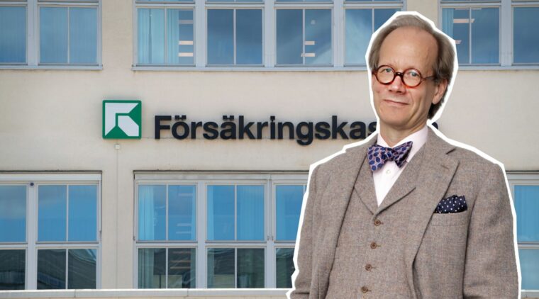 Johan Hakelius, i bakgrunden Försäkringskassan
